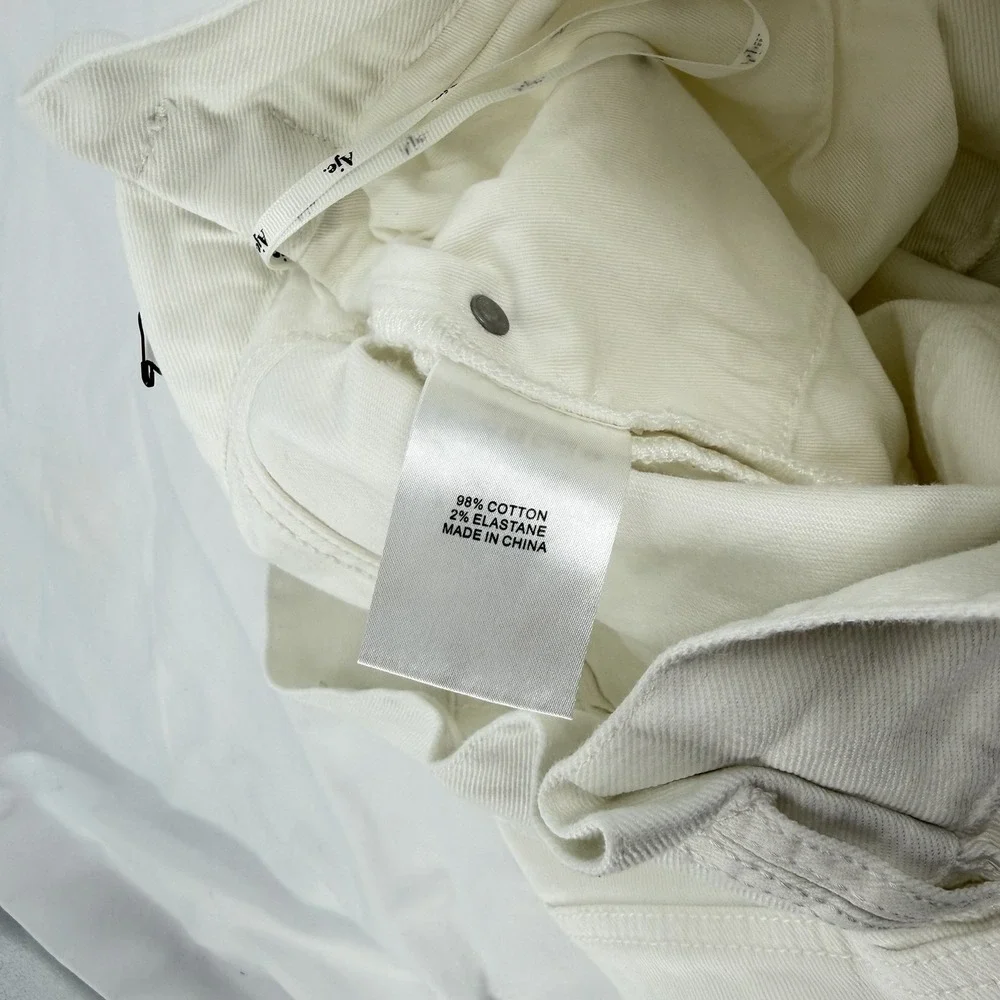 Aje AU10 US6 White Cotton Denim Pleated High Waisted Paperbag Shorts - Picture 5 of 7